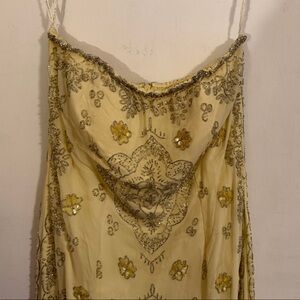 Sean Collection Strapless Dress in Gold and Silver